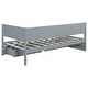 preview thumbnail 28 of 28, Twin Size Daybed with 2-Storage Drawers and Guardrail, Solid Pine Frame, No Box Spring Required, Beige Vintage Style for Bedroom