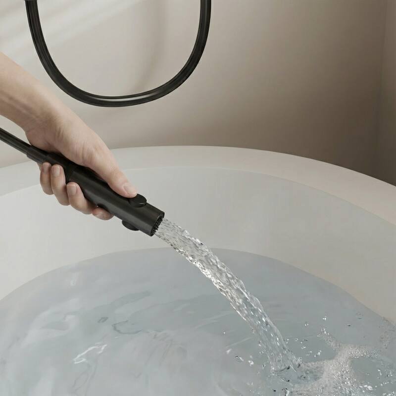 Shower System with LED Temperature Display, 4 Function Piano Button Shower Panel with Rainfall Shower Head, Handheld Shower