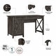 preview thumbnail 23 of 68, Key West 54W Computer Desk with Cabinet and Bookcase by Bush Furniture
