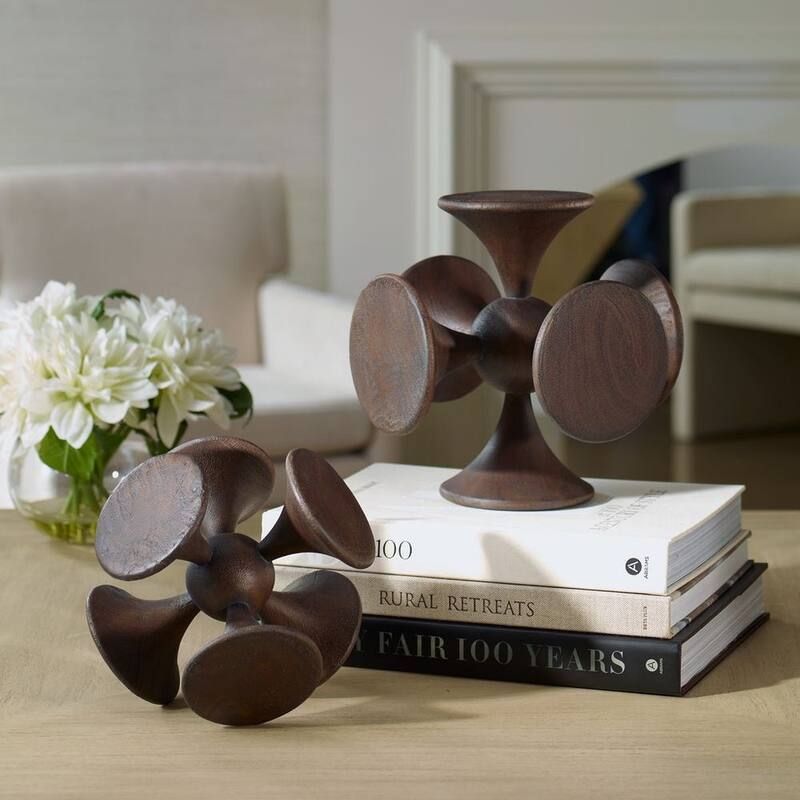 Uttermost Balanced Harmony Dark Wooden Sculptures Set/2