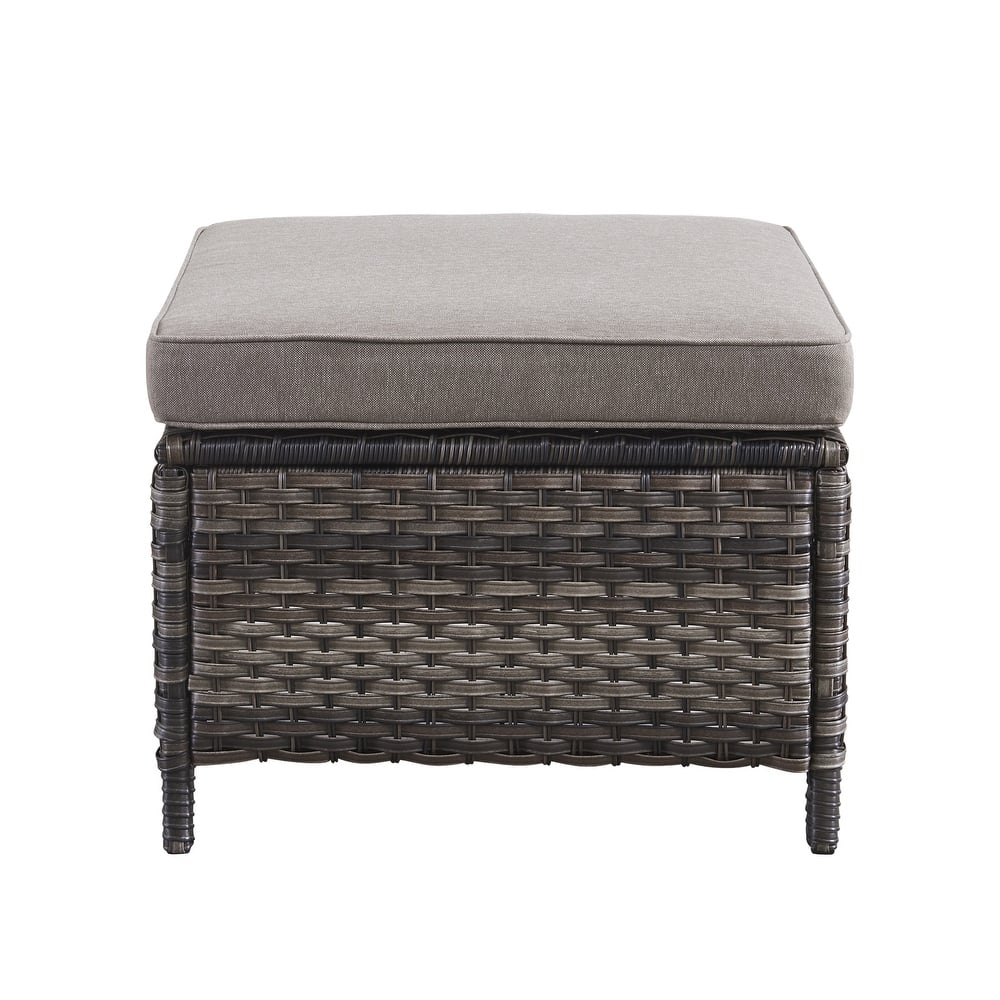 Gymojoy Outdoor Durable Wicker Ottomans with Olefin Cushions