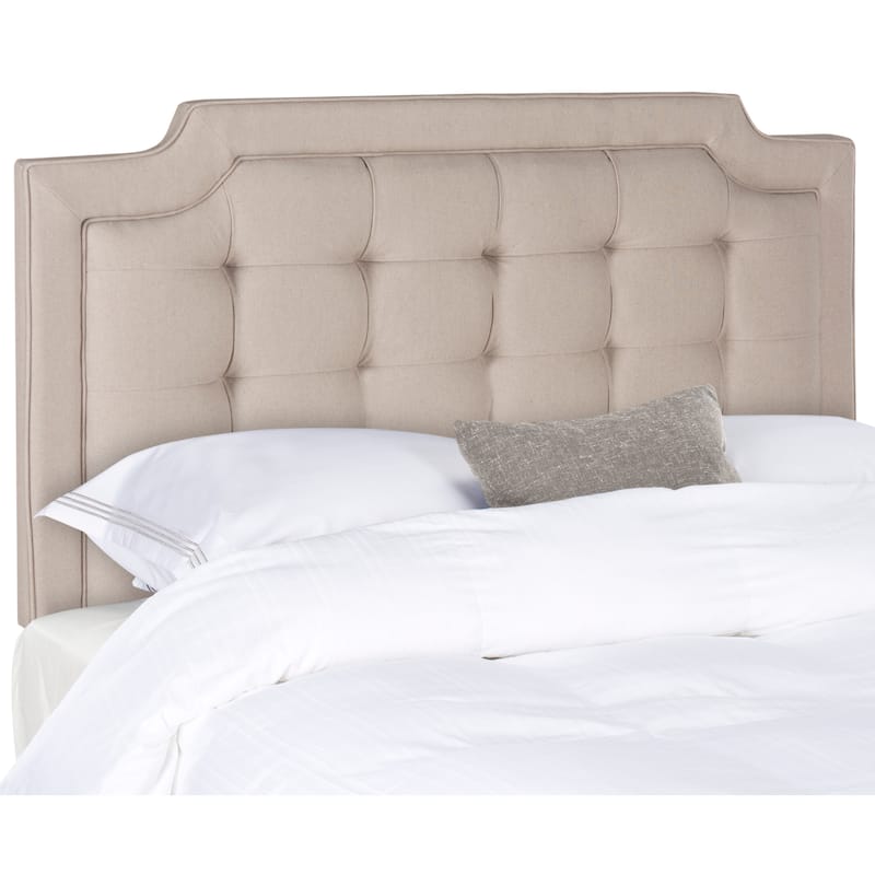 SAFAVIEH Shanika Taupe Upholstered Tufted Headboard (King)