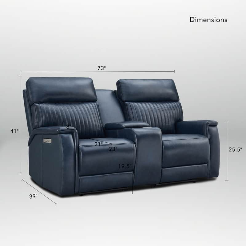 Genuine Leather Zero Gravity Power Reclining Sofa with Headrest, Lumbar & USB, Living Room Set