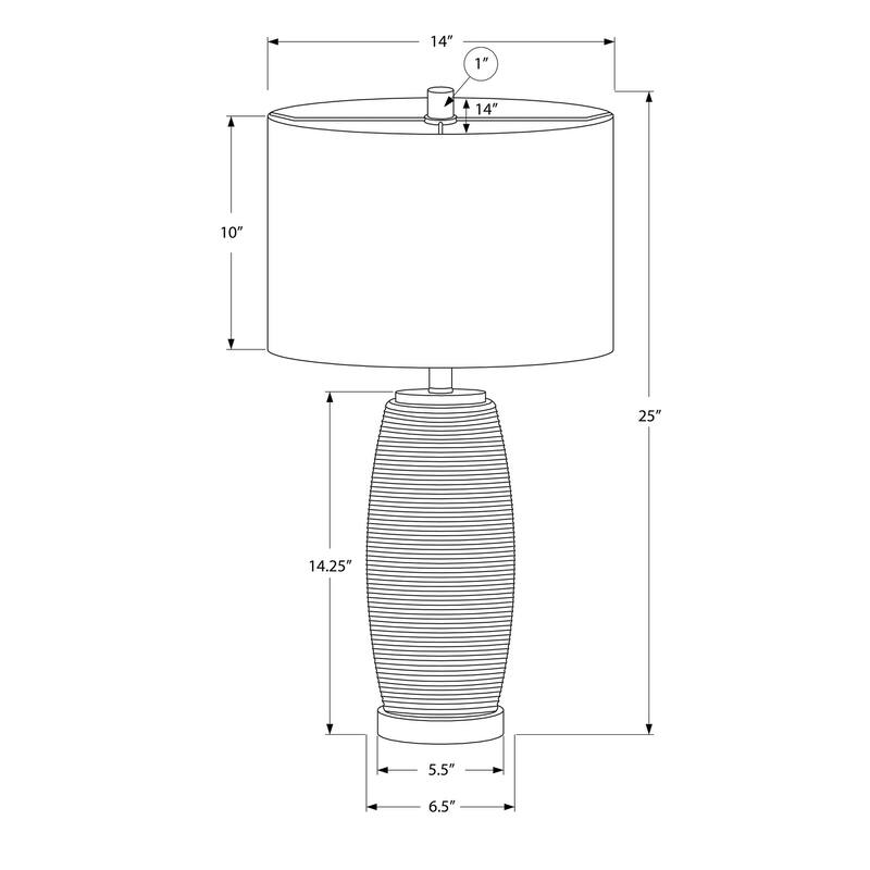 Lighting, 25"h, Table Lamp, Grey Ceramic, Grey Shade, Modern