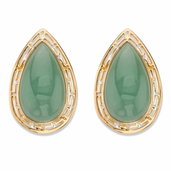 Oval Twilight Topaz Gemstone Earrings Set In Yellow Gold Rhodium