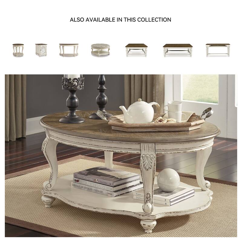 Signature Design by Ashley Realyn Round End Table - 26" W x 26" D x 25.88" H
