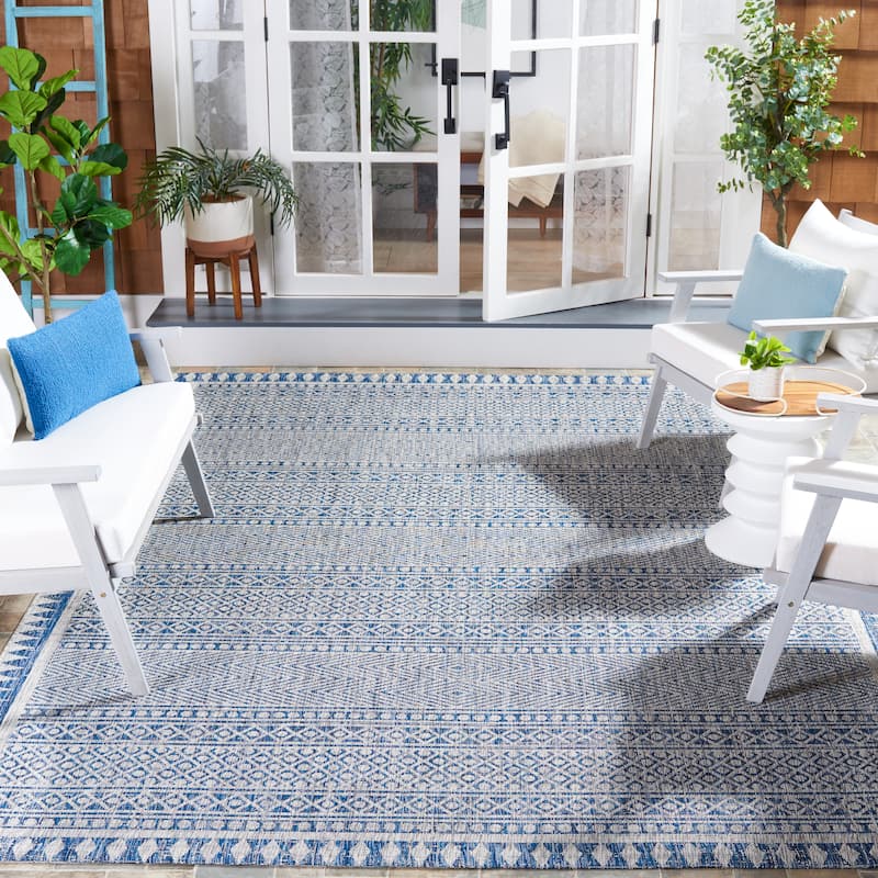 SAFAVIEH Courtyard Marje Transitional Rug - 8' x 11' - Navy/Grey