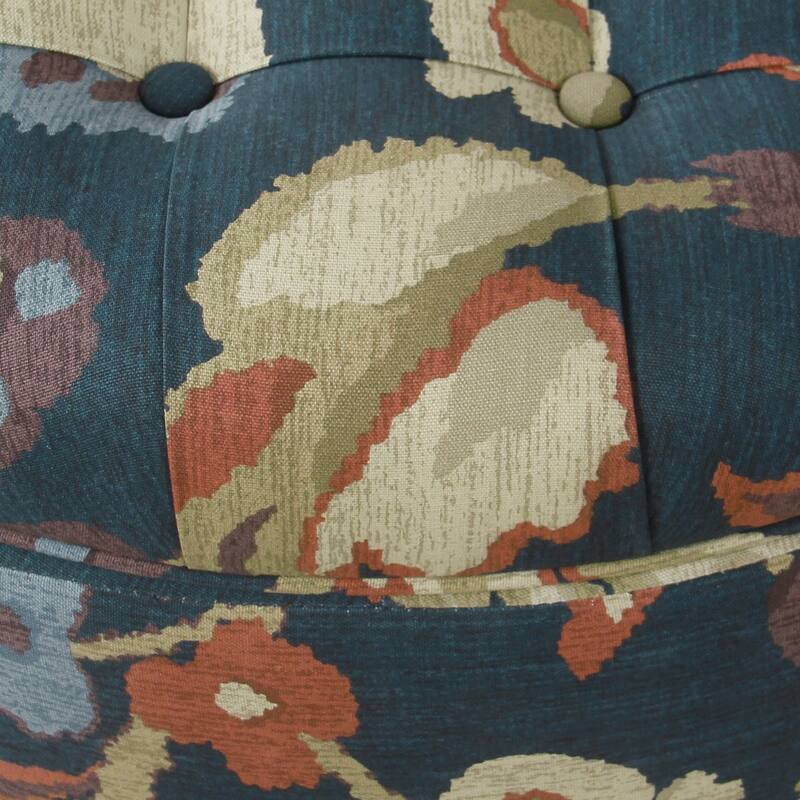 HomePop Tufted Round Storage Ottoman - Navy