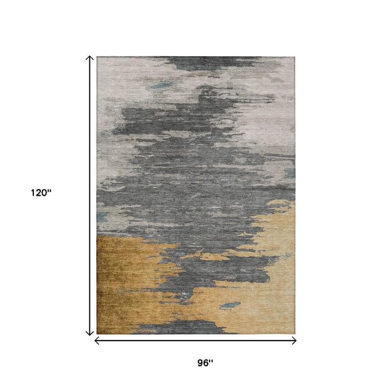 HomeRoots Abstract Transitional Rectangle Outdoor Rug