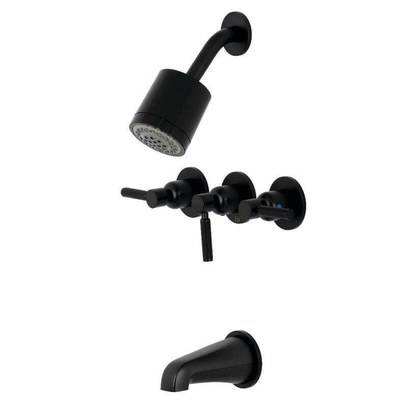 Kingston Brass Kaiser Tub and Shower Trim Package with 1.8 GPM Multi - Matte Black