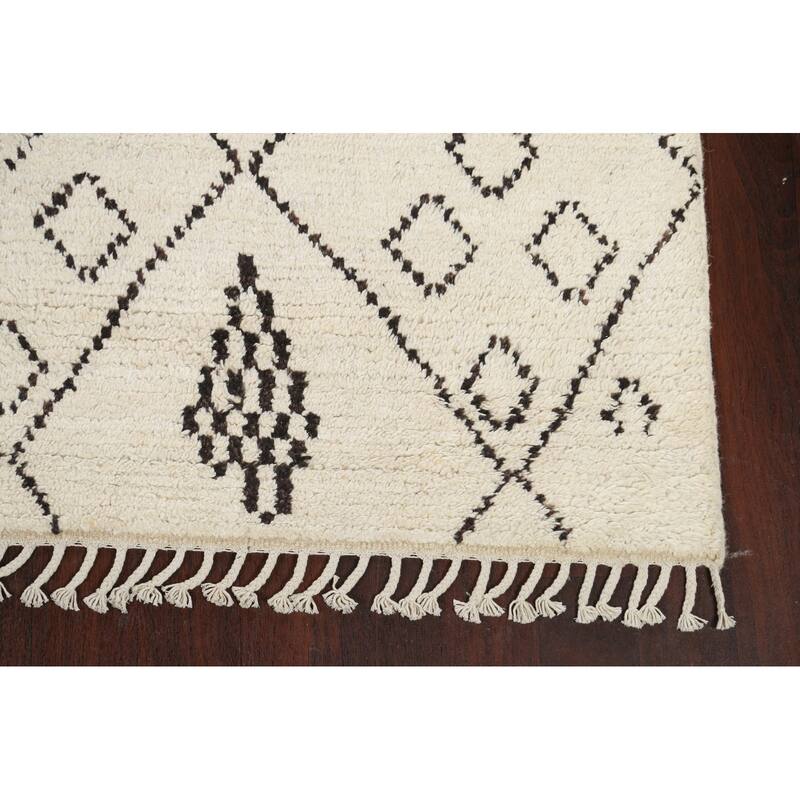 Tribal Vegetable Dye Moroccan Berber Oriental Area Rug Wool Handmade - 6'1" x 9'4"