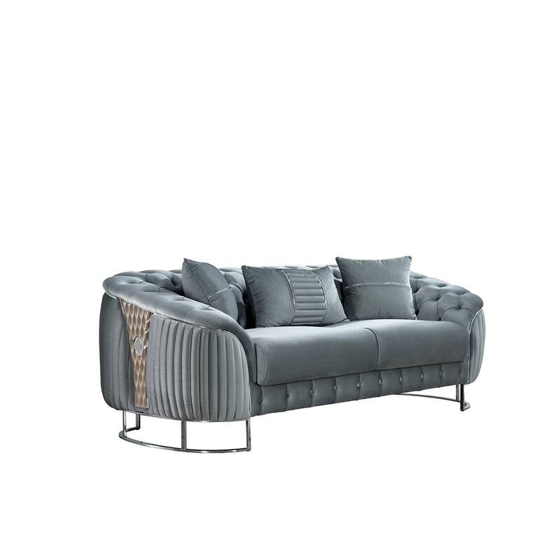 Lucca Comfortable Modern 2 seat Love Seat - Grey