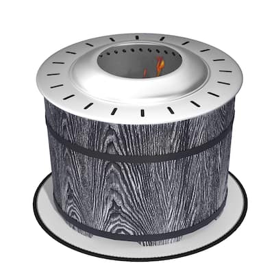 Outsunny Smokeless Fire Pit with Fireproof Mat, 20" Barrel Style Portable Wood Burning Firepit, Low Smoke Camping Bonfire Stove