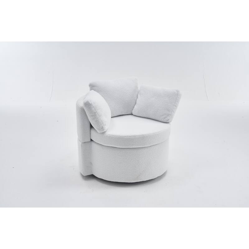 31.5" Swivel Barrel Chair with Storage