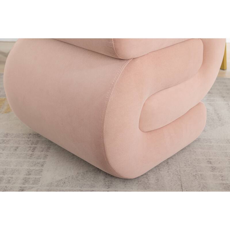 Modern S-shape Fabric Ottoman Makeup Stool Footstool