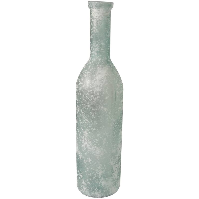 Clear Recycled Glass Handmade Frosted Spanish Bottle Decorative Vase