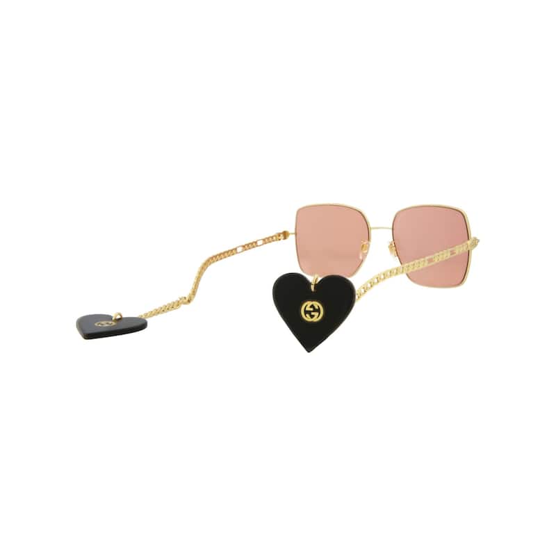 Gucci Square-Frame Metal Sunglasses