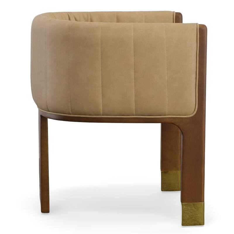 Modrest Elati Tan Vegan Leather Dining Chair