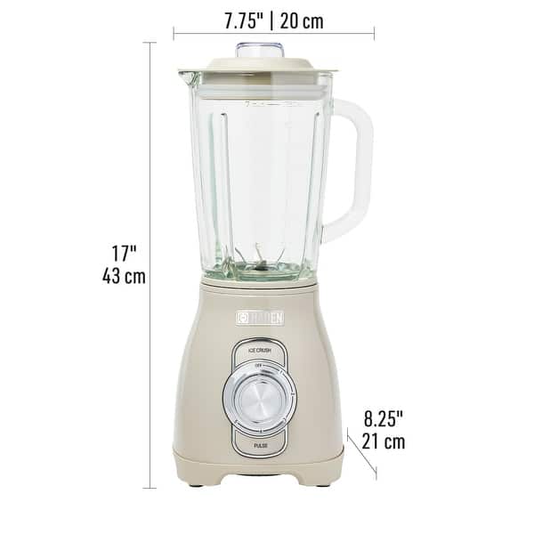 dimension image slide 0 of 4, HADEN 5-Speed Power Blender with 1.75 Liter Glass Jug and Metal Housing
