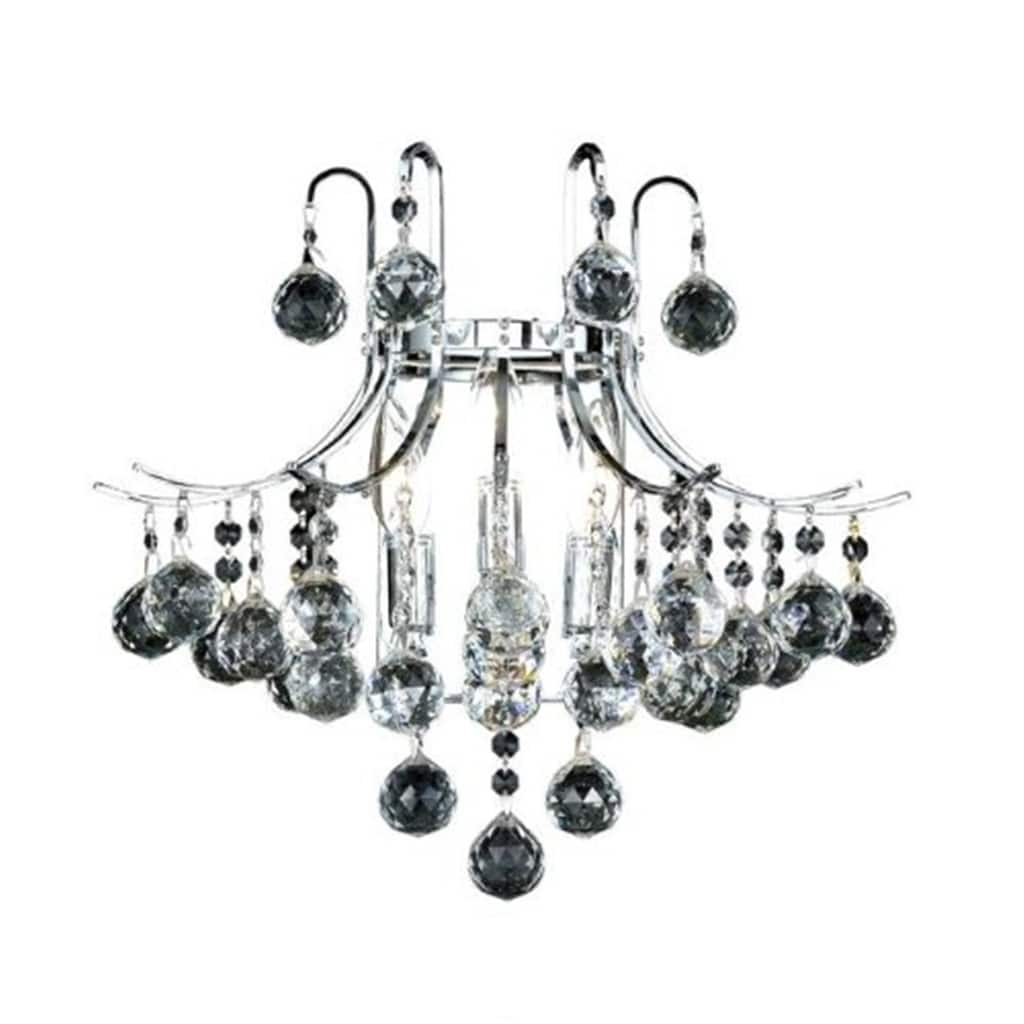 3 Light Chrome Wall Sconce - Elegant Crystal Wall Lighting, 16" Wide, Modern Home Decor - 14