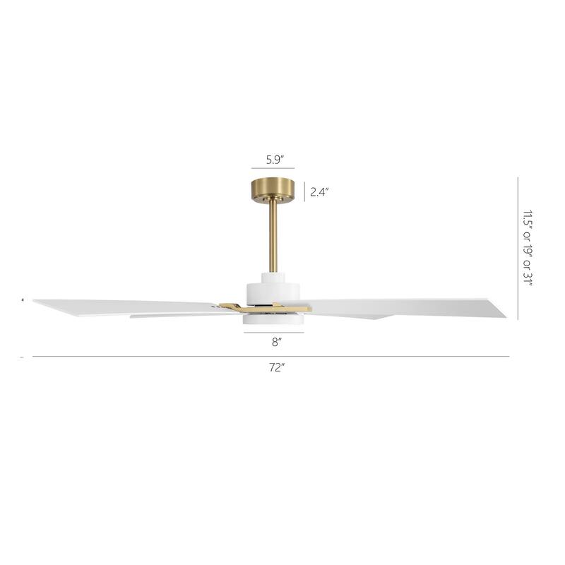GetLedel 72" Large Modern LED Ceiling Fan with Remote Control and Light Kit