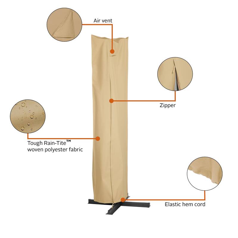 Classic Accessories Terrazzo Water-Resistant 13 Foot Offset Umbrella and Frame Cover