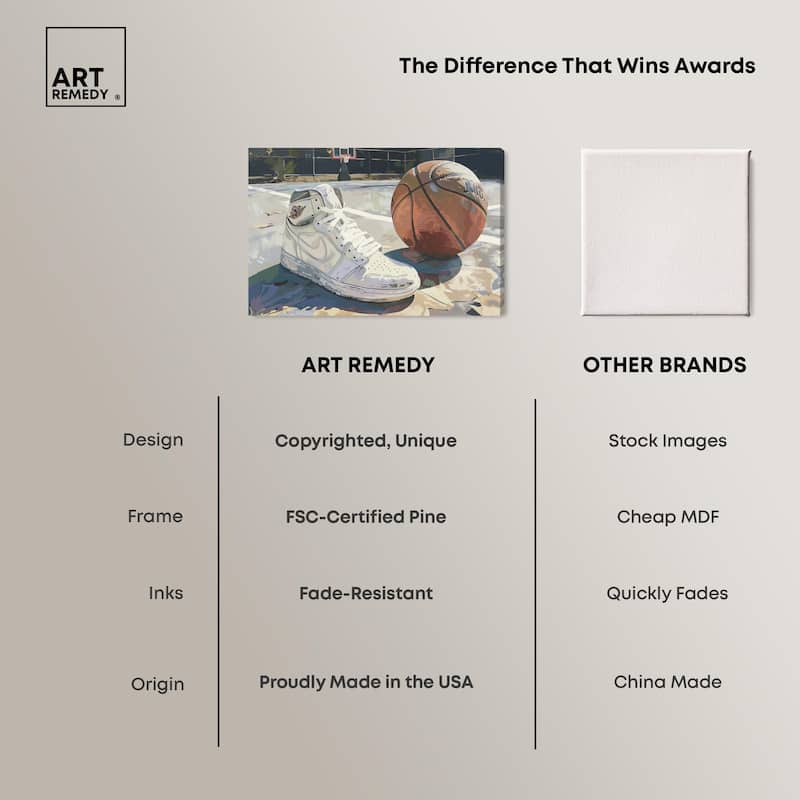 Washed Out Court Canvas by Art Remedy, Gallery Wrapped