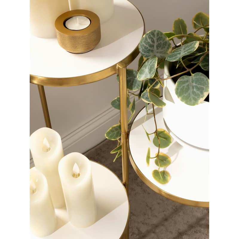 Kate and Laurel Fields Tri-Level Metal Plant Stand - 10x10x30