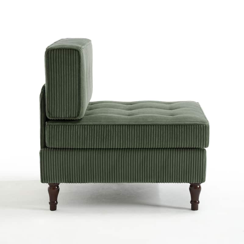 32.57" W Upholstered Corduroy Armless Accent Chair