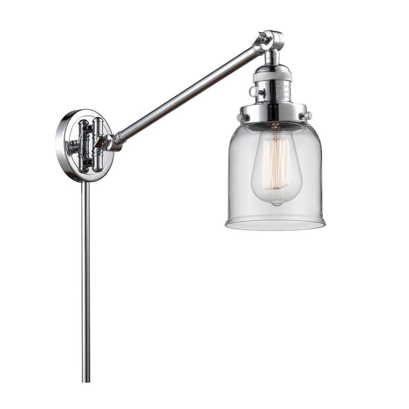 Innovations Lighting Small Bell Single Light 25" Tall Wall Sconce / - Polished Chrome / Clear