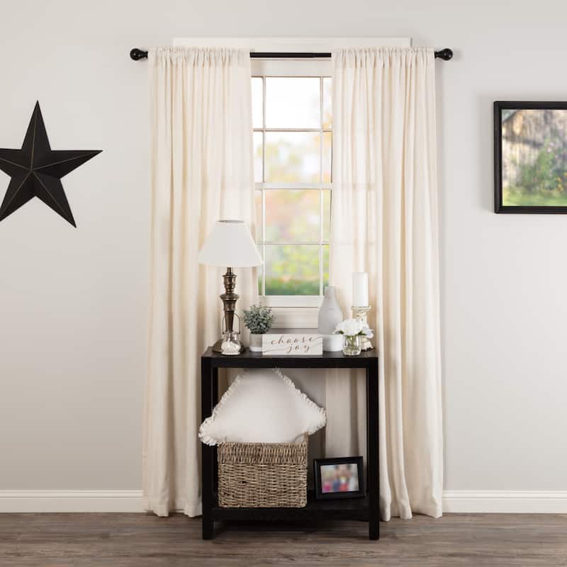 Farmhouse Curtains Cotton Burlap Panel 84x40 Solid Color - Panel 84x40