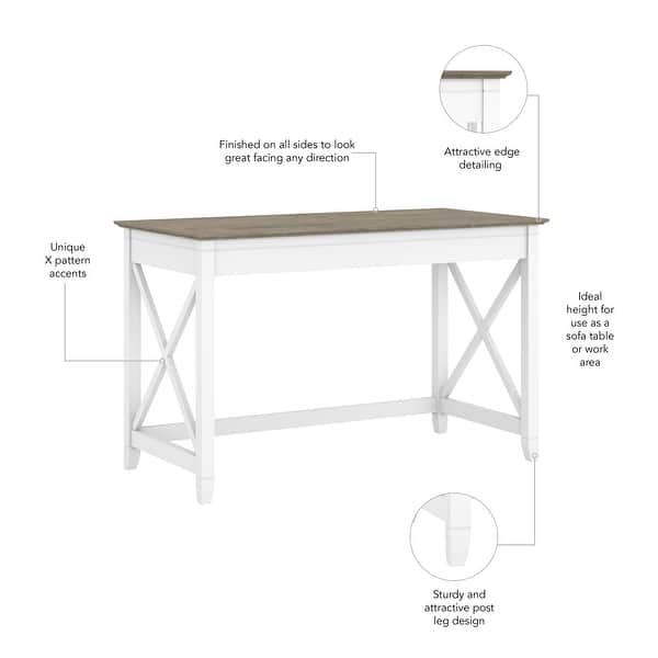 dimension image slide 5 of 16, Key West 48W Writing Desk by Bush Furniture