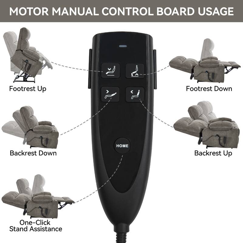 Power Lift Recliner Chair with Massage & Heat – 350 lbs Capacity, Dual Motor, 8-Point Vibration, Lumbar Heating, Cup Holders