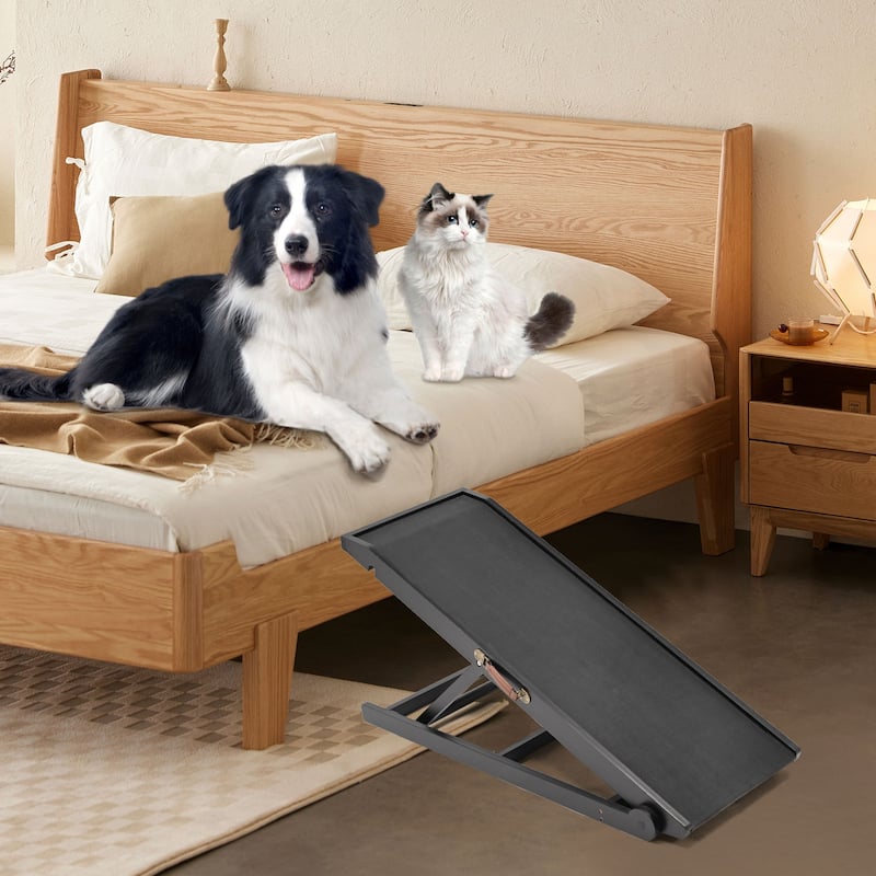DoCred Pet Ramp, Portable Adjustable Height Folding Dog Ramp