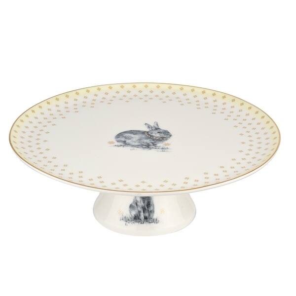 10inch Ceramic White Plate with Stand - 1pc