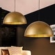 preview thumbnail 2 of 50, 1-Light Industrial Farmhouse Oversized Pendant Gold Leaf Hammered Semi-Sphere Dome Pendant Light for Kitchen Island