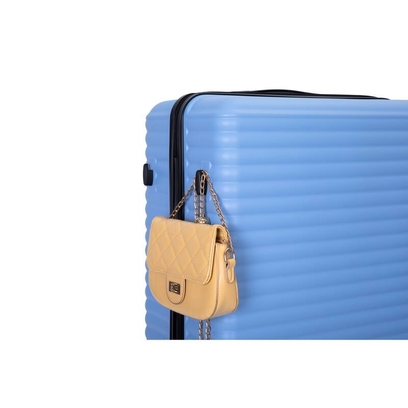 3 Piece ABS Hardside Luggage Sets Spinner Wheels Suitcase with Two Hooks and TSA Lock & Telescoping Handle