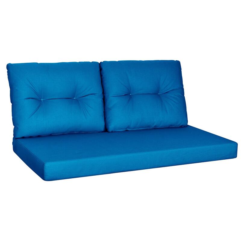 WINSOON 46 x 26 Inch Outdoor Loveseat Cushion Set Waterproof and Resistant - Dark Blue