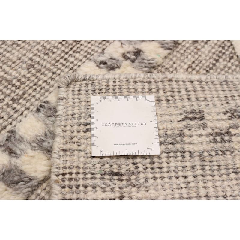 ECARPETGALLERY Hand-knotted Tangier Light Grey Wool Rug - 8'2 x 10'3