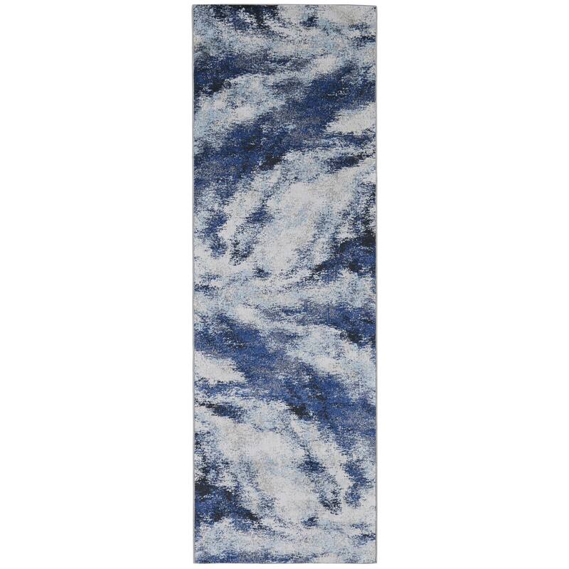 Xuvu Power Loomed Abstract Stain Resistant Area Rug By HomeRoots - 8' Runner