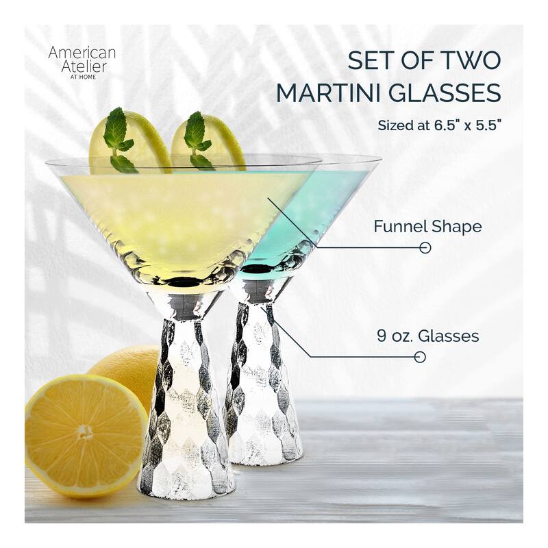 American Atelier Daphne Martini Glasses Set of 2 - 9 oz.