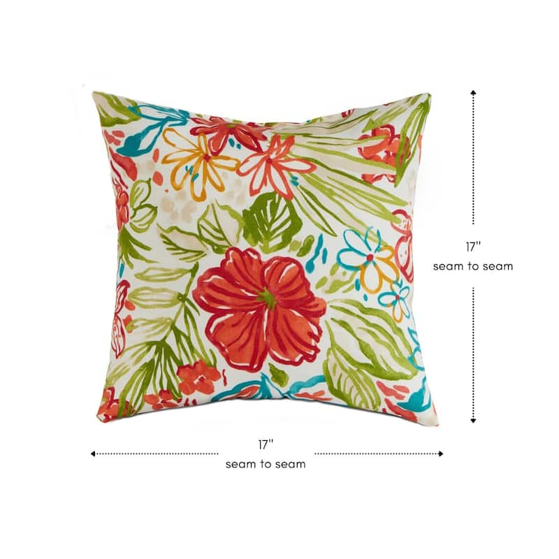Breeze Floral Outdoor 17-inch Square Accent Pillow (Set of 2)