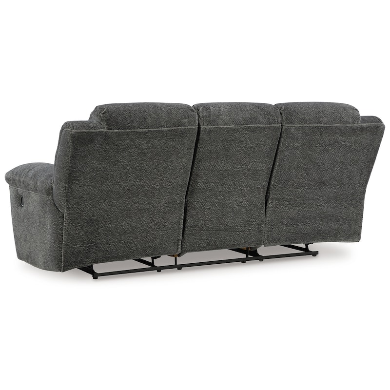 Briar Manual Reclining Sofa Dark Gray Polyester, Metal Frame, 91 Inch