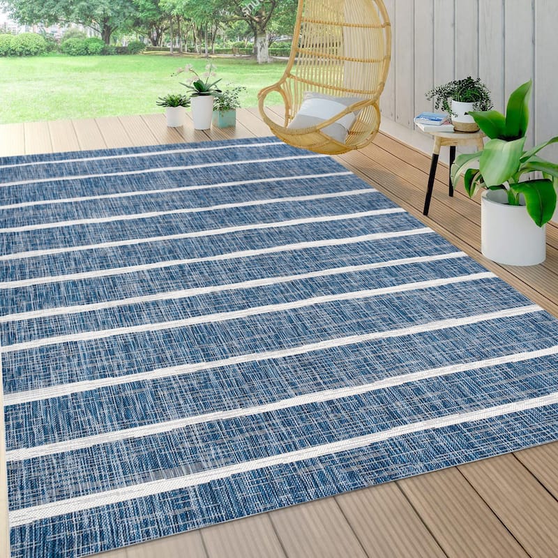 JONATHAN Y Andratx Berber Stripe Indoor/Outdoor Area Rug