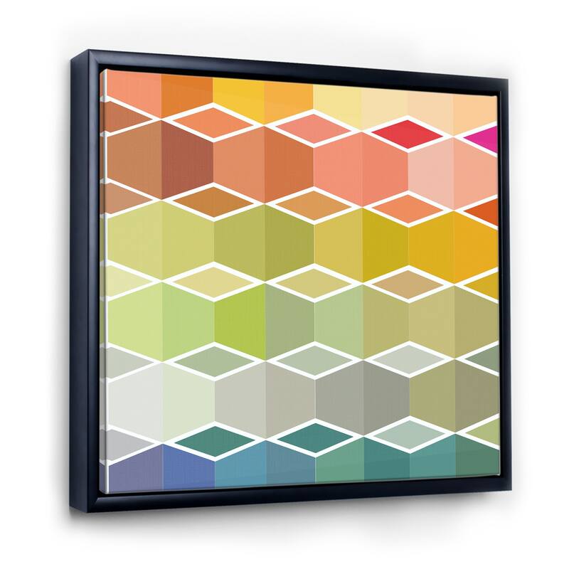 Designart "Flanneur (Square)" Mid-Century Modern Framed Canvas Wall Art - 30 in. wide x 30 in. high - Black