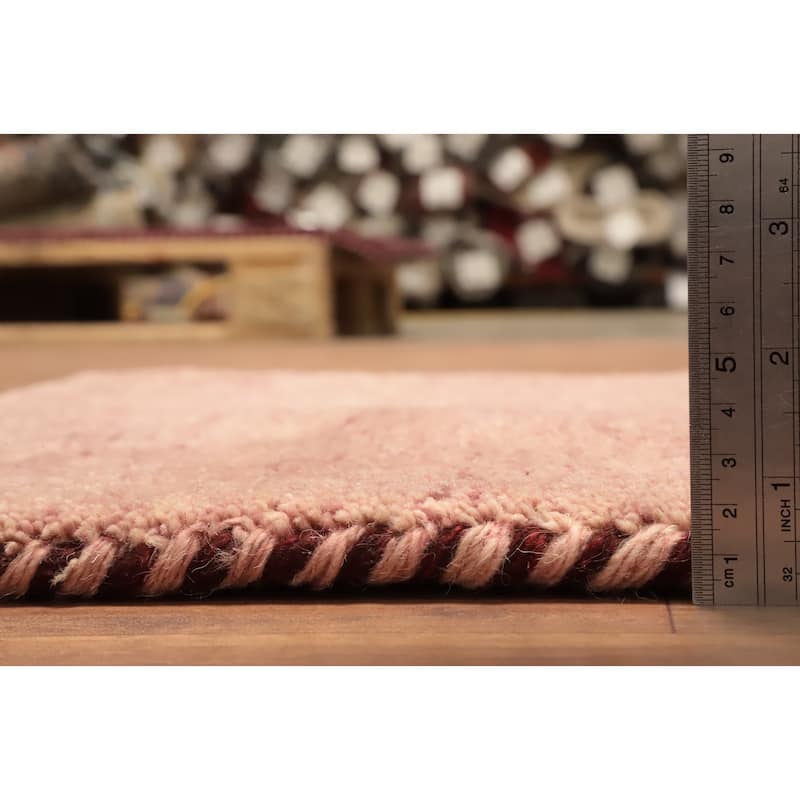 Hand Knotted Oriental 100% Wool Carpet Modern Modern Multi-Colored Gabbeh Area Rug - 2' 11'' X 2' 1''