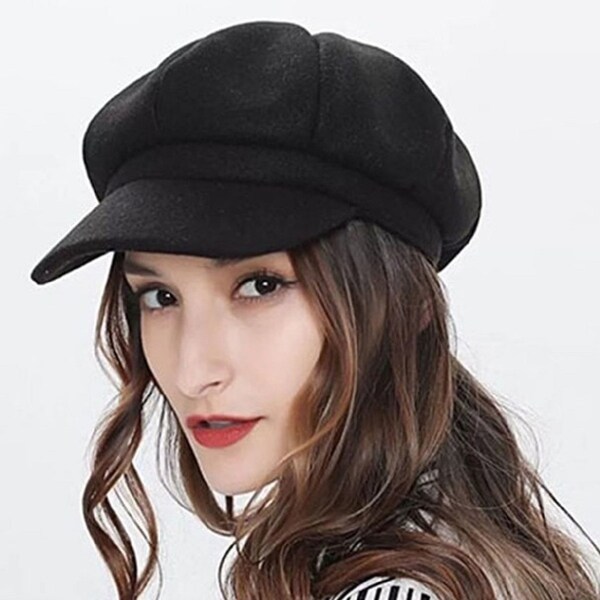 Women's Wool Beret Style Cabbie Baker Cap. Opens flyout.