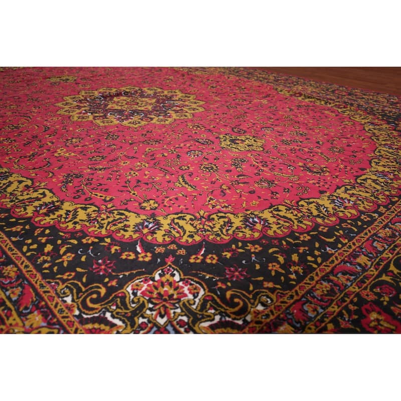 Medallion Kashan Turkish Area Rug Machine Made Carpet - 9'8" x 13'0"
