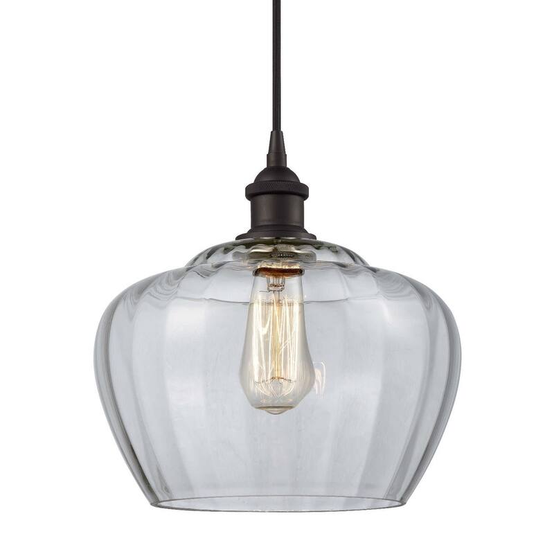 Innovations Lighting Large Fenton Single Light 11" Wide Pendant - Oil Rubbed Bronze / Clear