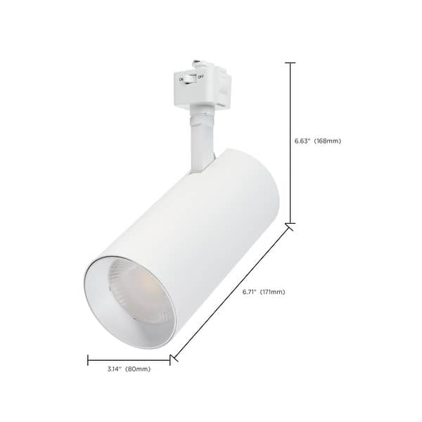 30W LED Track Head 36 Degree Beam Spread J-Style Track 5 CCT Selectable Matte White - Matte White